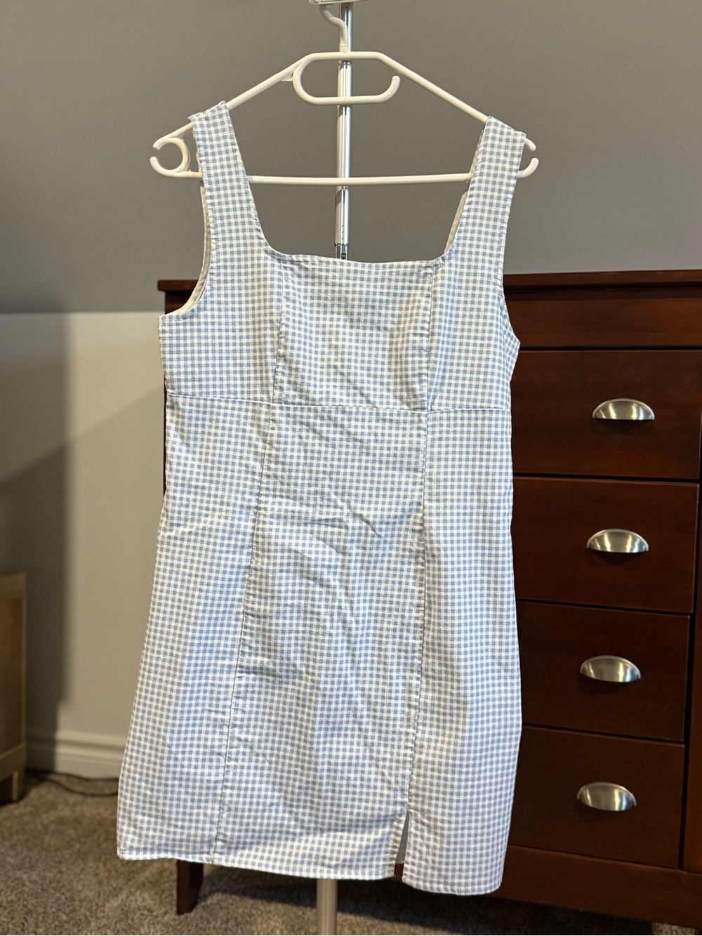 Lulus Blue Gingham Mini Dress | Cottagecore Prairie Style | Size Small - Picture 1 of 8